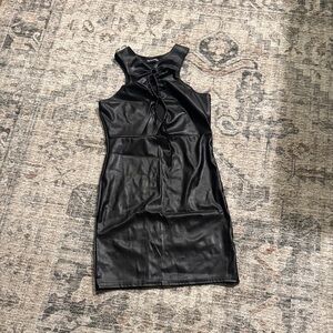 PrettyLittleThing Black Lace-Up Midi Dress